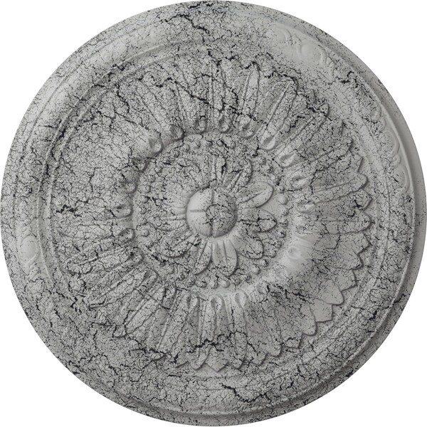 Ekena Millwork Temple Ceiling Medallion (Fits Canopies up to 9 1/4"), 24"OD x 1 5/8"P, Ultra Pure White Crackle CM24TEUWC - main